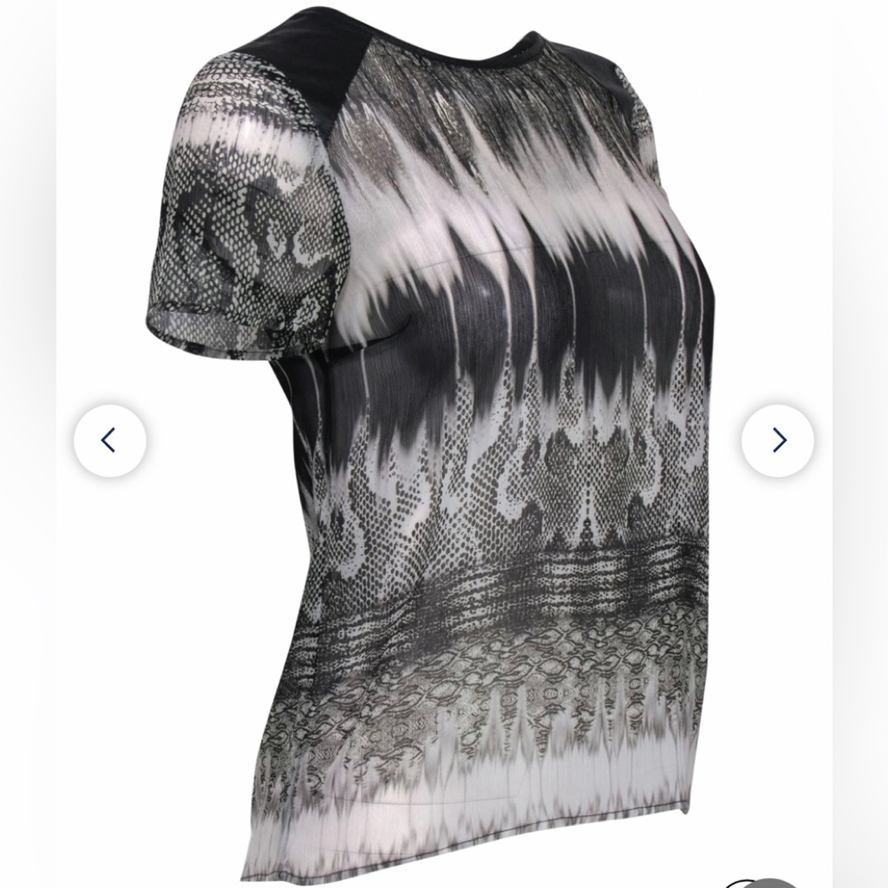 GENERATION LOVE‎ NY Sheer Top Snake Print Faux Leather Made USA Fitted  S - Picture 3 of 17